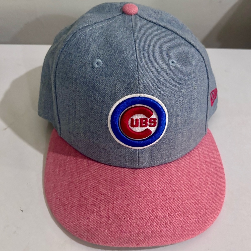 Chicago Cubs New Era Pink & Blue Baseball Hat Cap Size Medium/Large 9fifty MLB